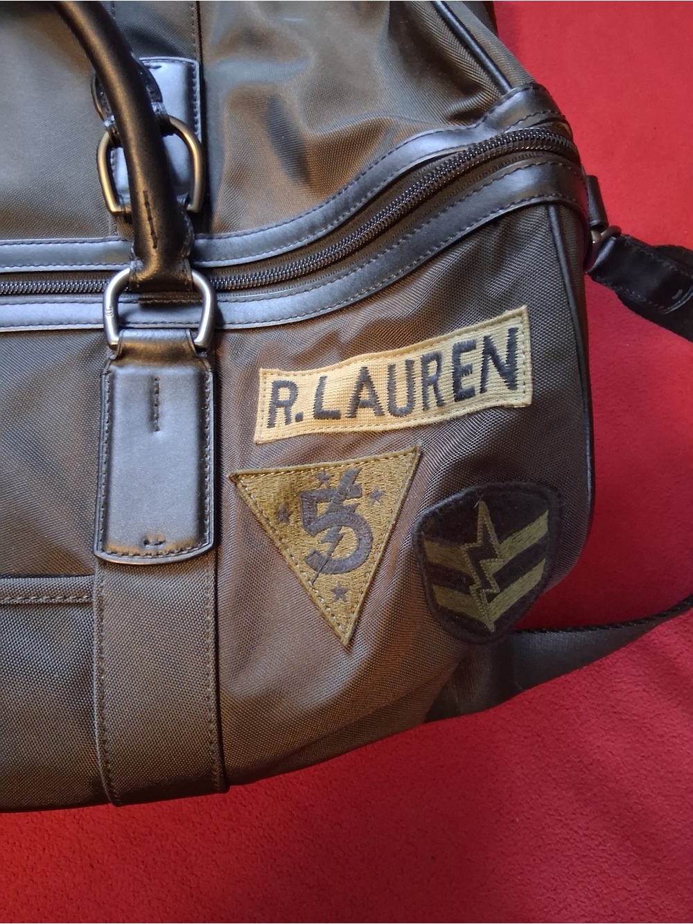 Polo by Ralph Lauren Olive Green Men's Duffel Bag with Black Leather Handles - Picture 2 of 9